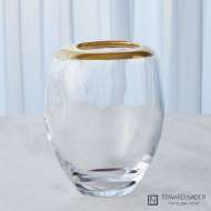 Picture of ORGANIC FORMED VASE-GOLD RIM