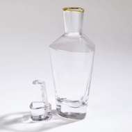 Picture of HAMMERED DECANTER-CLEAR W/GOLD RIM