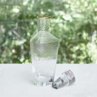 Picture of HAMMERED DECANTER-CLEAR W/GOLD RIM