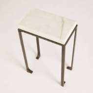 Picture of ZEN SIDE TABLES W/WHITE HONED MARBLE-BRONZE-GREY