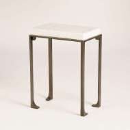 Picture of ZEN SIDE TABLES W/WHITE HONED MARBLE-BRONZE-GREY