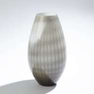 Picture of CASED GLASS GRID VASE-GREY