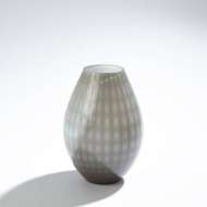 Picture of CASED GLASS GRID VASE-GREY