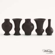 Picture of S/5 MINI CHINOISE VASES-MATTE BLACK