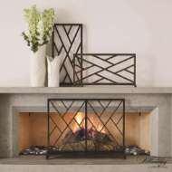 Picture of CHINOISE FRET FIREPLACE SCREEN-BRONZE