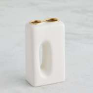 Picture of OH YES VASES-MATTE WHITE/GOLD RIM