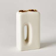 Picture of OH YES VASES-MATTE WHITE/GOLD RIM