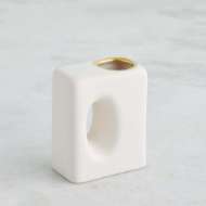 Picture of OH YES VASES-MATTE WHITE/GOLD RIM