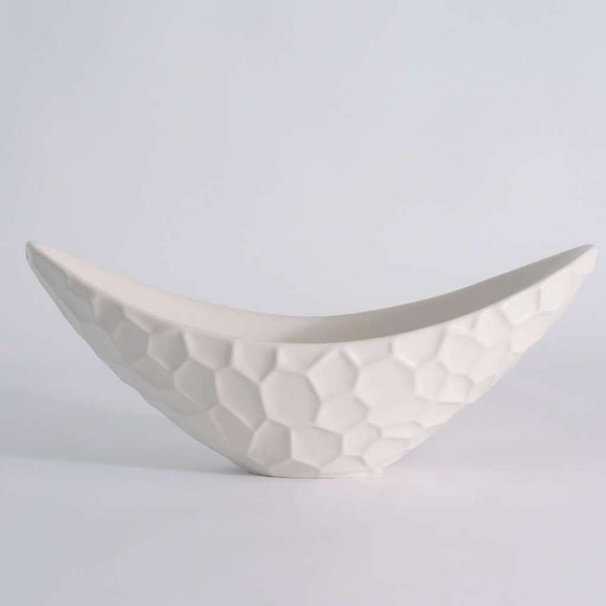 Picture of HONEYCOMB LONG BOWL-MATTE WHITE