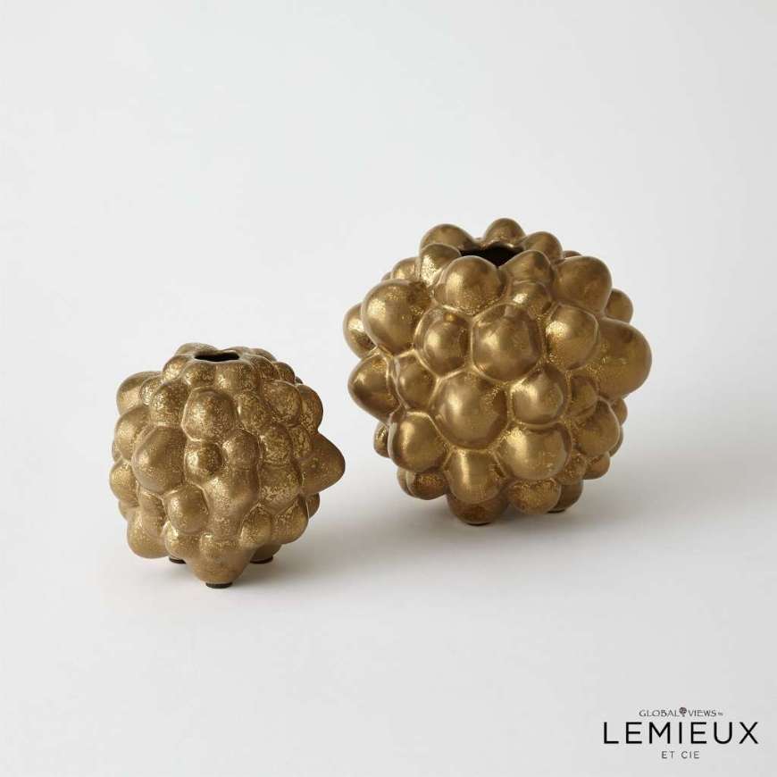 Picture of BUBBLE VASES-MATTE ANTIQUE GOLD