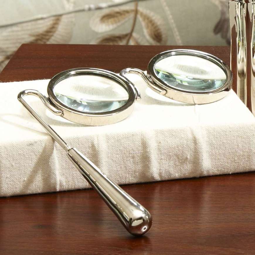 Picture of LORGNETTE MAGNIFYING GLASS-NICKEL