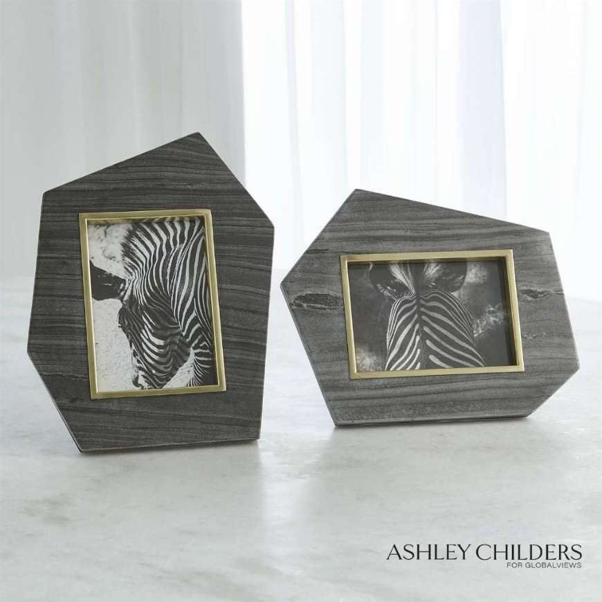 Picture of BRASS FRAME GREY STONE PHOTO FRAME