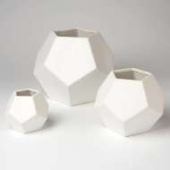 Picture of FACETED VASE-WHITE