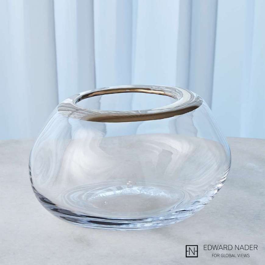 Picture of ORGANIC FORMED VASE-PLATINUM RIM