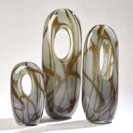 Picture of SWIRL VASE-AMBER/GREY