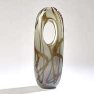 Picture of SWIRL VASE-AMBER/GREY