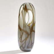 Picture of SWIRL VASE-AMBER/GREY