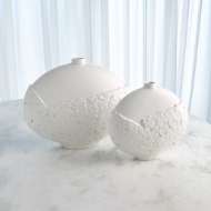 Picture of ASYMMETRICAL STIPPLE VASES-MATTE WHITE