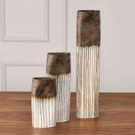 Picture of REACTIVE BRONZE STRIPE OVAL VASES