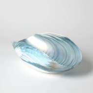 Picture of IVORY TURQUOISE FEATHER SWIRL MURANO GLASS COLLECTION