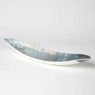 Picture of IVORY TURQUOISE FEATHER SWIRL MURANO GLASS COLLECTION