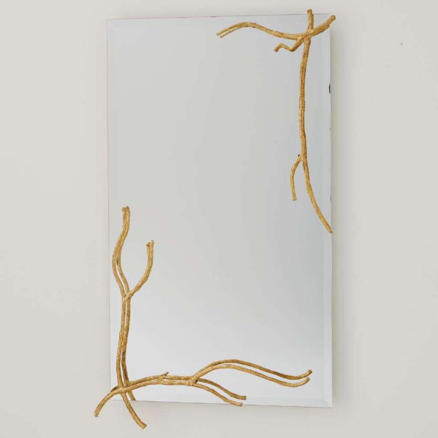 Picture of TWIG MIRROR-GOLD LEAF