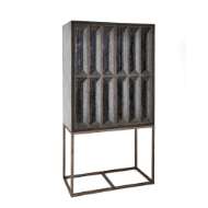 Picture of HORN INLAY BAR CABINET-BLACK/ANTIQUE BRASS