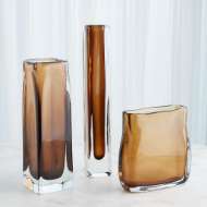 Picture of SQUARE TOWER VASES AND SOFT RECTANGLE VASE-DARK AMBER