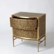 Picture of CRINKLE BEDSIDE CHEST - BRASS/BRONZE