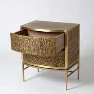 Picture of CRINKLE BEDSIDE CHEST - BRASS/BRONZE