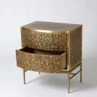 Picture of CRINKLE BEDSIDE CHEST - BRASS/BRONZE