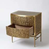 Picture of CRINKLE BEDSIDE CHEST - BRASS/BRONZE