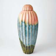 Picture of FLUTED JAR W/LID-WATERCOLOR