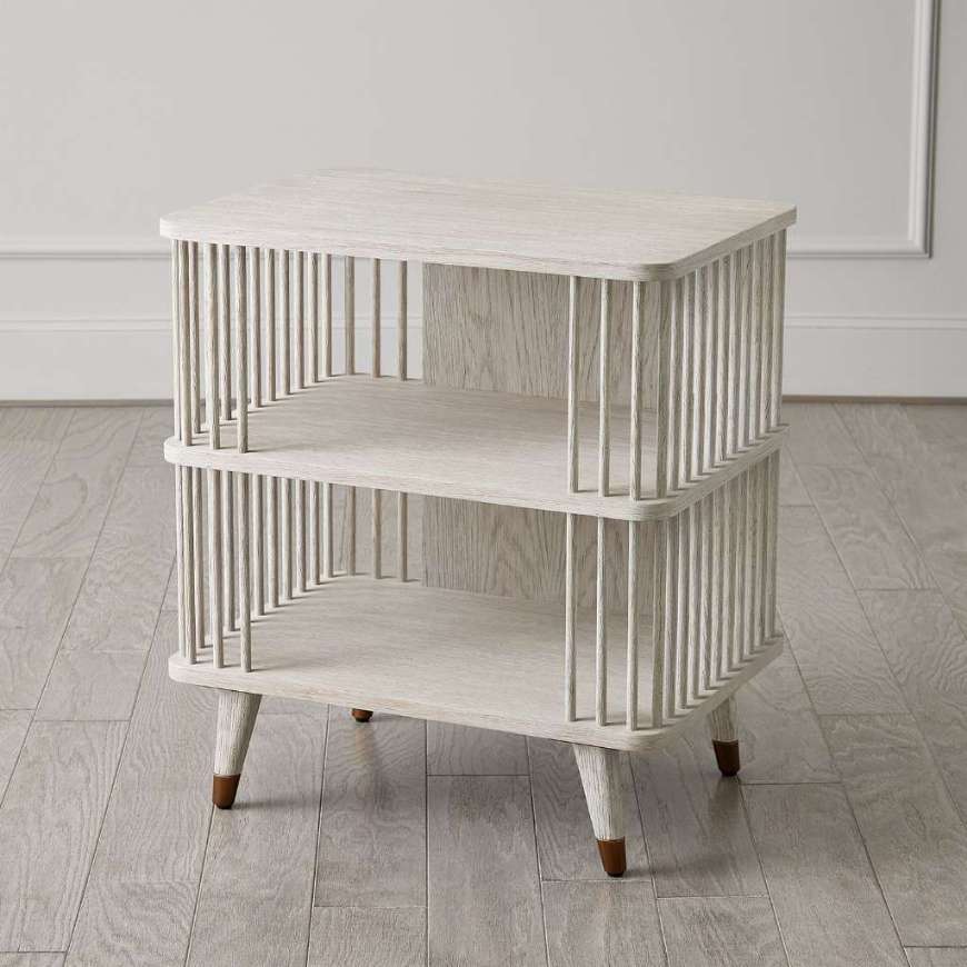 Picture of ARBOR THREE TIER SIDE TABLE-WHITEWASHED FINISH