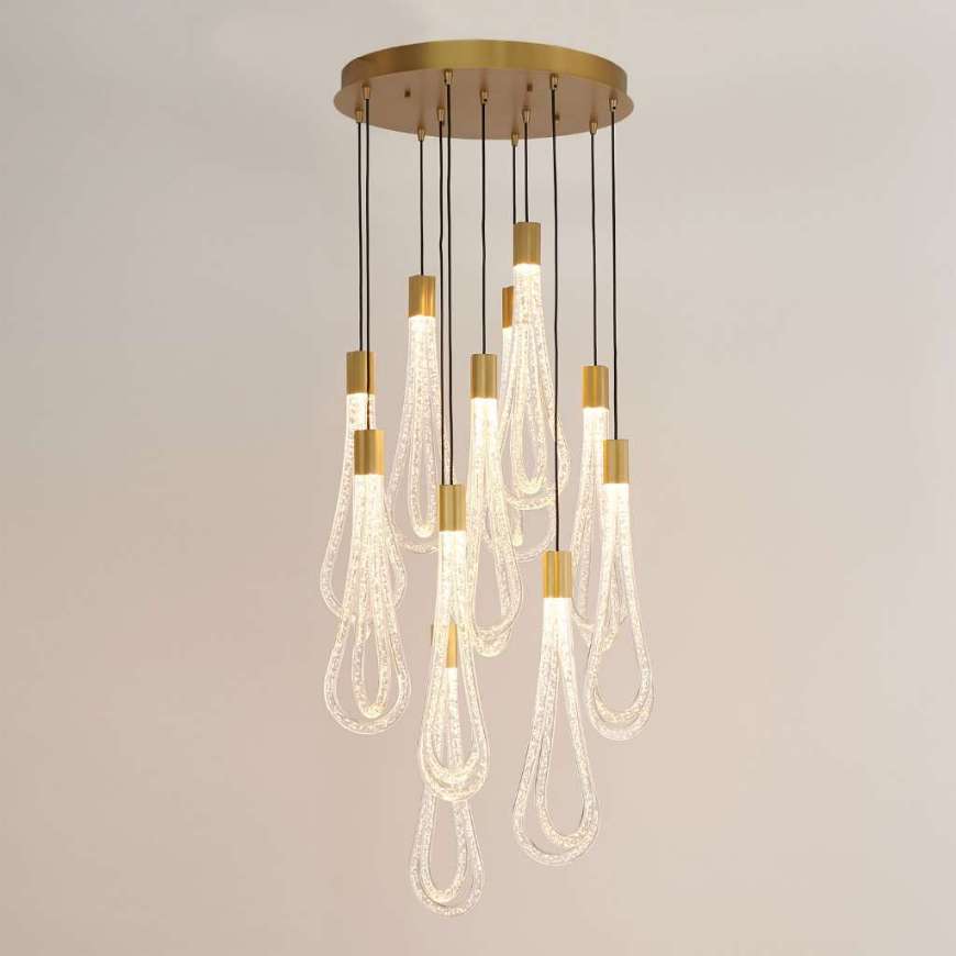 Picture of ROUND LAYERED RAINDROP CHANDELIER