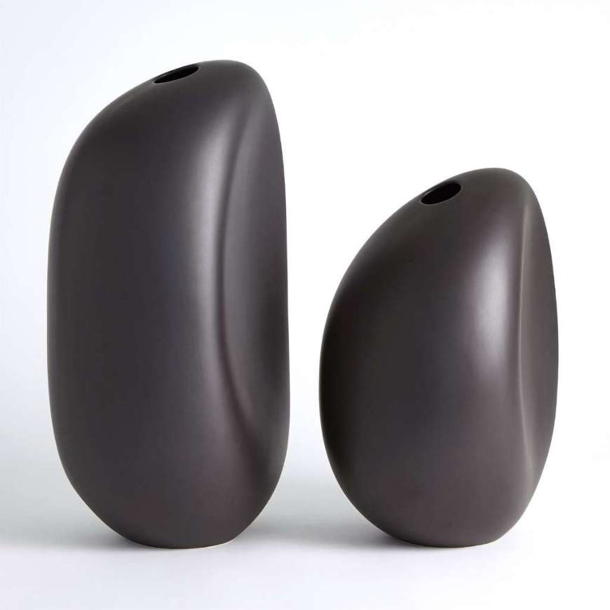 Picture of RIVER STONE VASES-BLACK