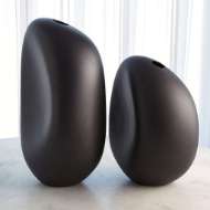 Picture of RIVER STONE VASES-BLACK