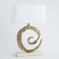 Picture of SWIRL LAMP-BRASS-WHITE MARBLE