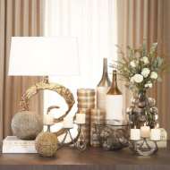 Picture of SWIRL LAMP-BRASS-WHITE MARBLE