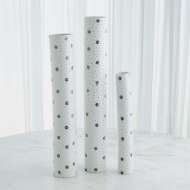 Picture of SPOTTED TUBE VASES-WHITE W/BLACK SPOTS