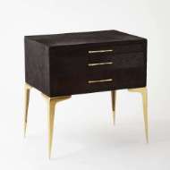 Picture of STILETTO BEDSIDE TABLE-BLACK HAIR-ON-HIDE