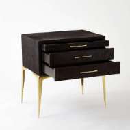 Picture of STILETTO BEDSIDE TABLE-BLACK HAIR-ON-HIDE