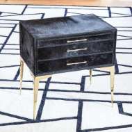 Picture of STILETTO BEDSIDE TABLE-BLACK HAIR-ON-HIDE