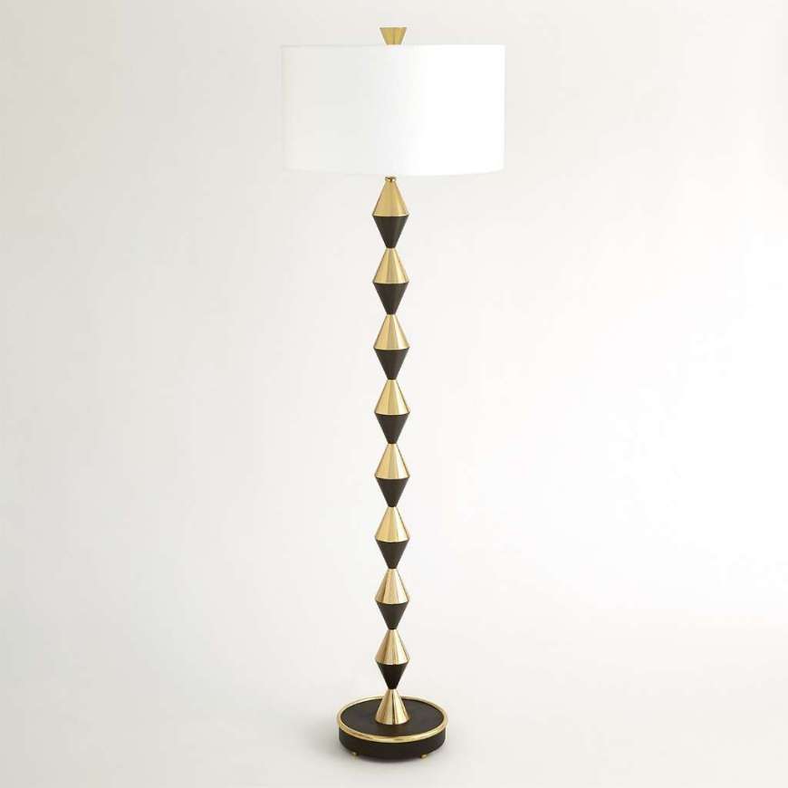 Picture of ITALIAN DIAMOND FLOOR LAMP-BRONZE/BRASS