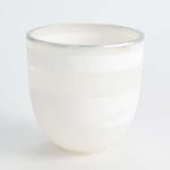 Picture of STRIPED ALABASTER BOWL-WHITE/SILVER