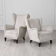 Picture of WING CHAIR-WIDE WALE CORDUROY-SMOKE