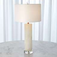 Picture of ALABASTER CYLINDER TABLE LAMP-BRASS