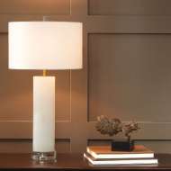 Picture of ALABASTER CYLINDER TABLE LAMP-BRASS