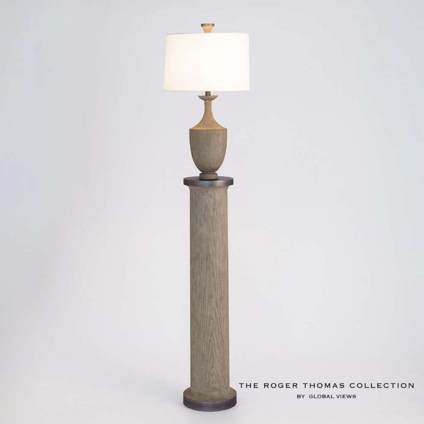 Picture of COLUMN FLOOR LAMP-GREY SANDBLASTED OAK