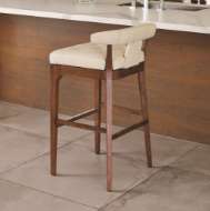 Picture of MODERNO STOOLS - IVORY MARBLE LEATHER